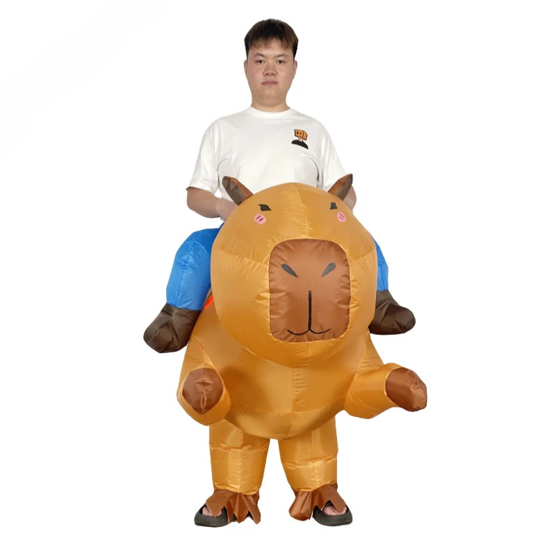 New Arrival Cartoon Animal Inflatable Costumes 2026 Capybara Inflatable Outfits Cute Animal Blow Up Clothing Party Beach Props