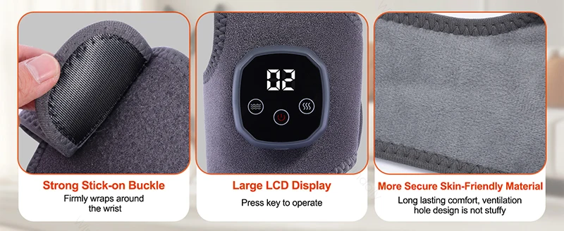 2026 New Electric Cordless Ankle Massager Hot Compress Ankle Foot Brace Wrap Warmer Wrist Tenosynovitis Vibration Relaxation