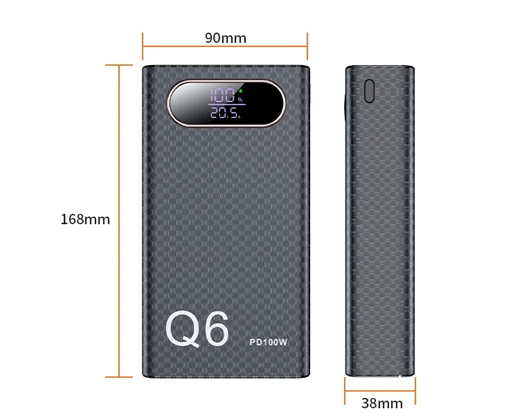 PD100W Fast Charging Power Bank DIY Kit 20V 5A 6x 21700 Battery Pack Portable Customizable No Soldering Easy Assemble