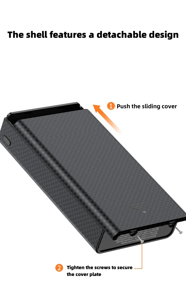 PD100W Fast Charging Power Bank DIY Kit 20V 5A 6x 21700 Battery Pack Portable Customizable No Soldering Easy Assemble