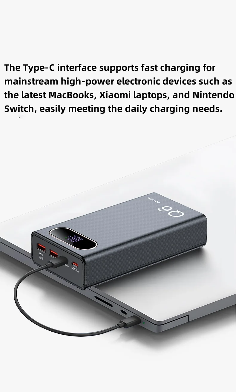 PD100W Fast Charging Power Bank DIY Kit 20V 5A 6x 21700 Battery Pack Portable Customizable No Soldering Easy Assemble