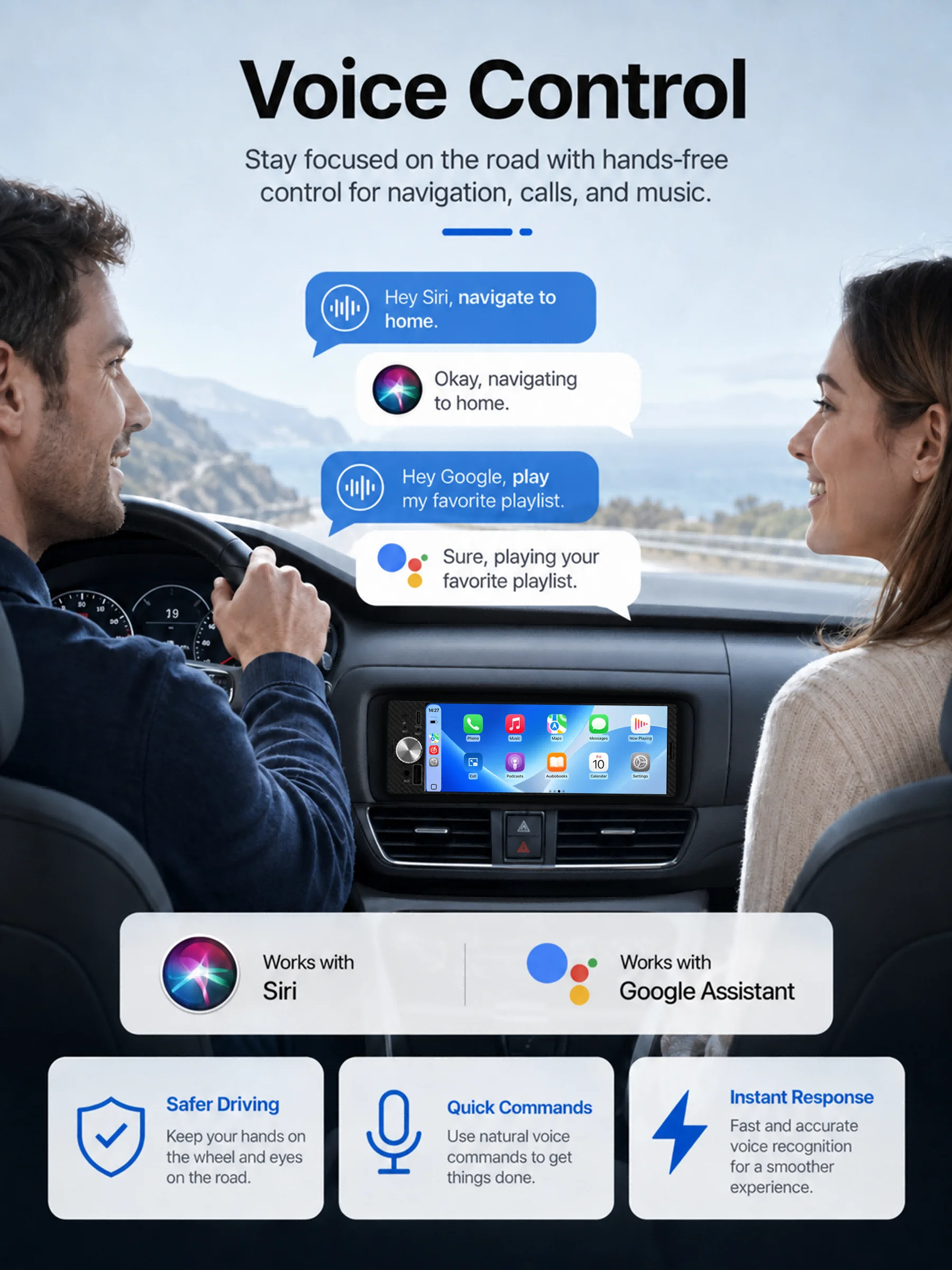 6.36 Inch 1Din Car Stereo Radio Wireless CarPlay Android Auto MP5 Player 1280x480 Touch Screen FM Multimedia Receiver