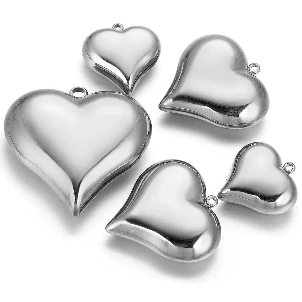 2pcs 45MM Stainless Steel Large Heart Charms PVD Gold Plated Metal Earring Necklace Bracelet Jewelry Making Findings Accessories