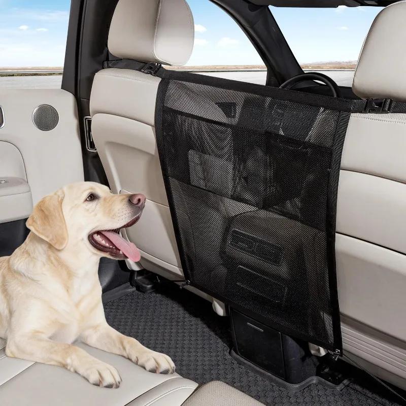 Car Pet Isolation Net Rear Isolation Barrier Thickened Protective Net and Anti Grab Safety Fence Car Seat Storage Bag