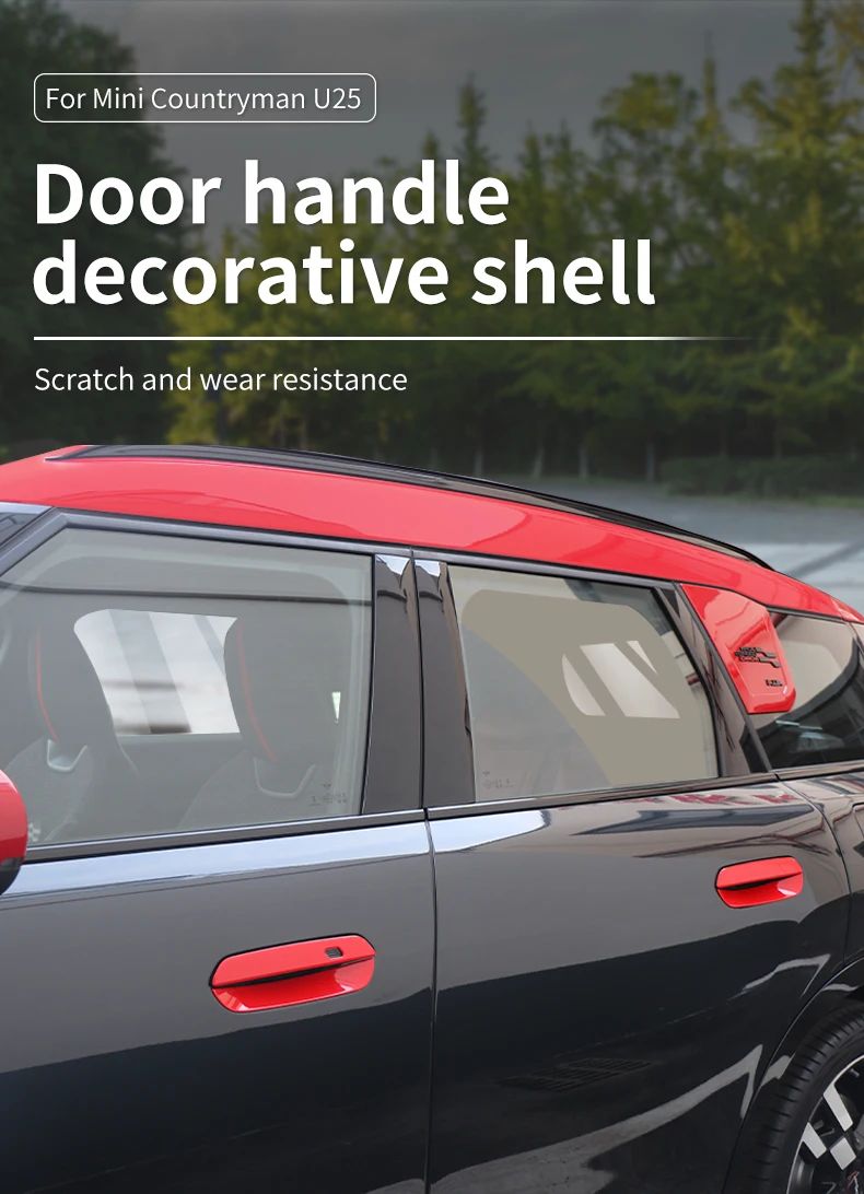 Car Door Handle Sticker Exterior Trim Cover For Mini Countryman U25 2024 2025 ABS Car Exterior Door Handle Bowl Decorative Shell