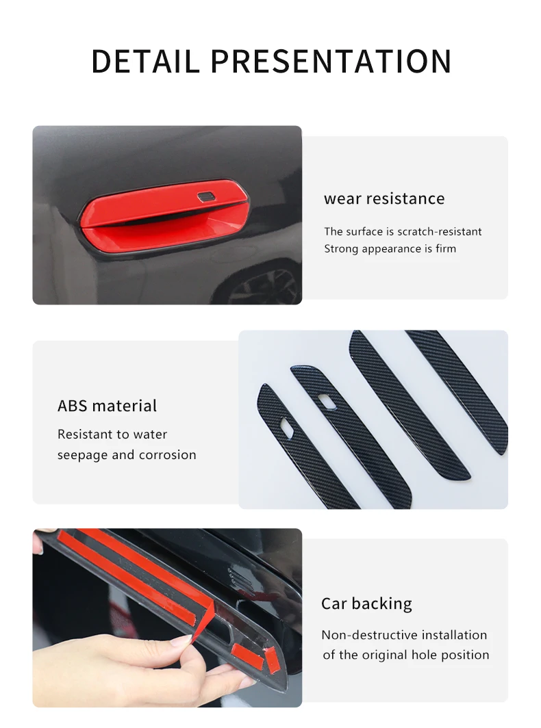 Car Door Handle Sticker Exterior Trim Cover For Mini Countryman U25 2024 2025 ABS Car Exterior Door Handle Bowl Decorative Shell