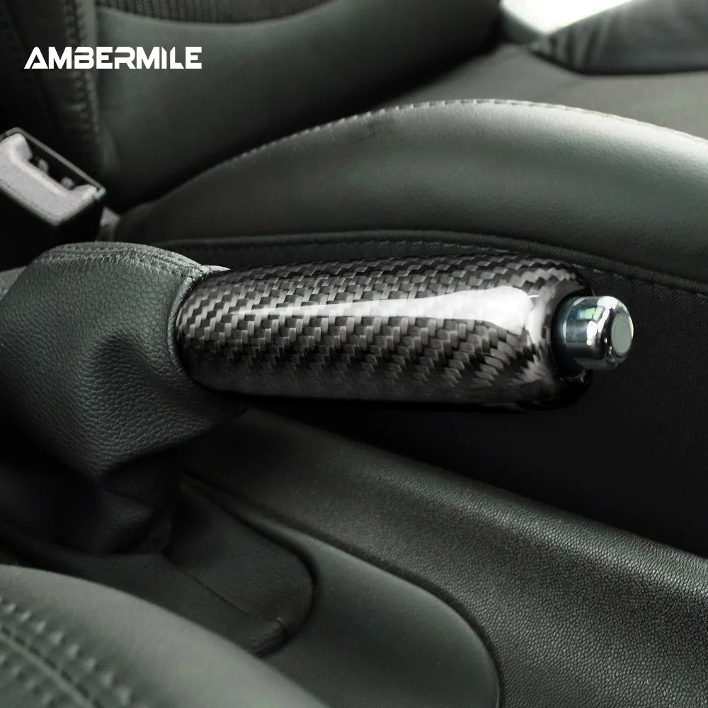 For BMW MINI Cooper R55 Clubman R56 R57 R58 R59 R50 R53 Dry Carbon Fiber Car Handbrake Grip Covers Interior Trim Accessories