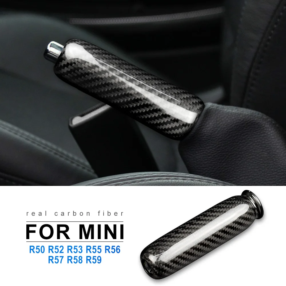 For BMW MINI Cooper R55 Clubman R56 R57 R58 R59 R50 R53 Dry Carbon Fiber Car Handbrake Grip Covers Interior Trim Accessories