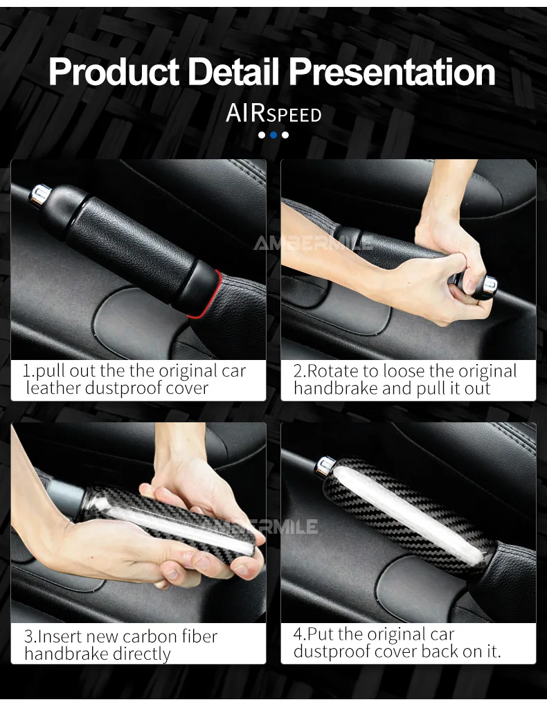 For BMW MINI Cooper R55 Clubman R56 R57 R58 R59 R50 R53 Dry Carbon Fiber Car Handbrake Grip Covers Interior Trim Accessories