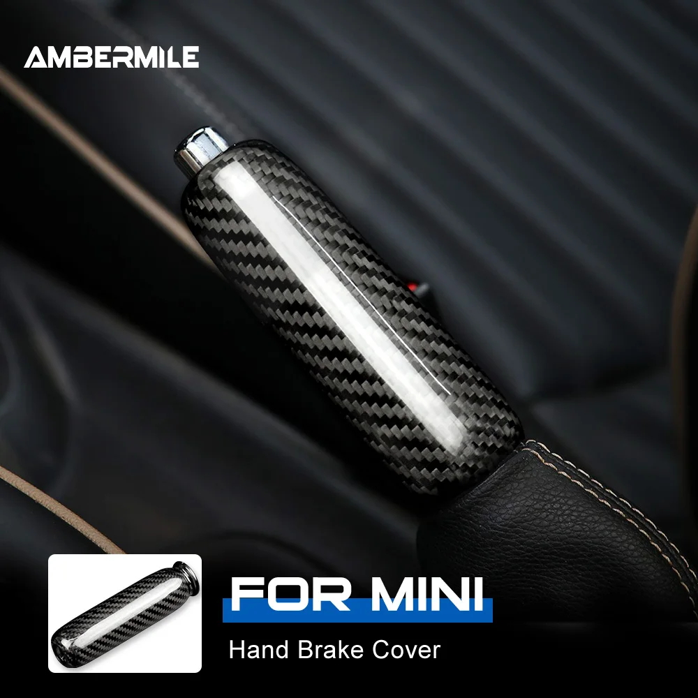 For BMW MINI Cooper R55 Clubman R56 R57 R58 R59 R50 R53 Dry Carbon Fiber Car Handbrake Grip Covers Interior Trim Accessories