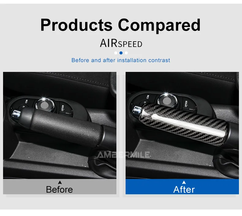 Real Hard Carbon Fiber Interior Car Hand Brake Grip Covers Trim for Mini Cooper F55 Hardtop F57 F56 Hatchback Accessories