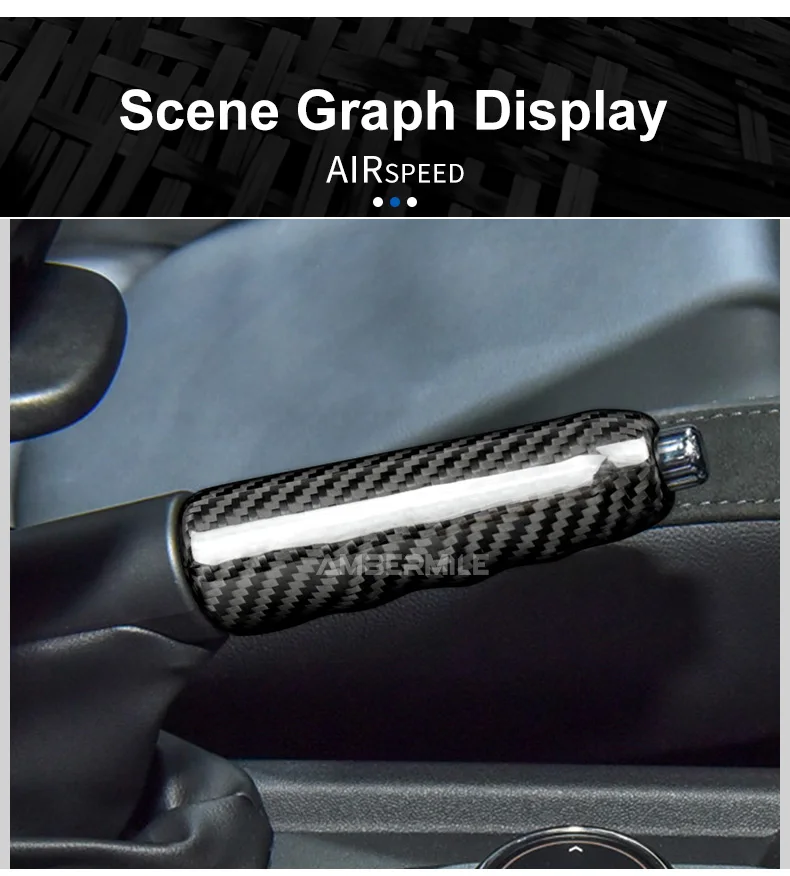 Real Hard Carbon Fiber Interior Car Hand Brake Grip Covers Trim for Mini Cooper F55 Hardtop F57 F56 Hatchback Accessories