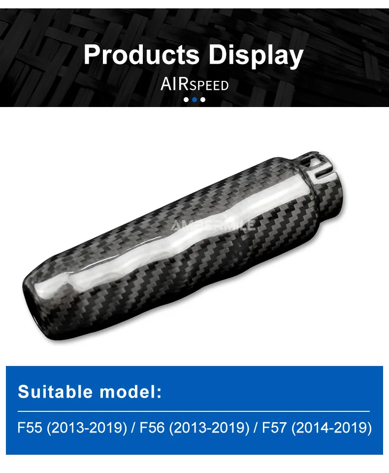 Real Hard Carbon Fiber Interior Car Hand Brake Grip Covers Trim for Mini Cooper F55 Hardtop F57 F56 Hatchback Accessories