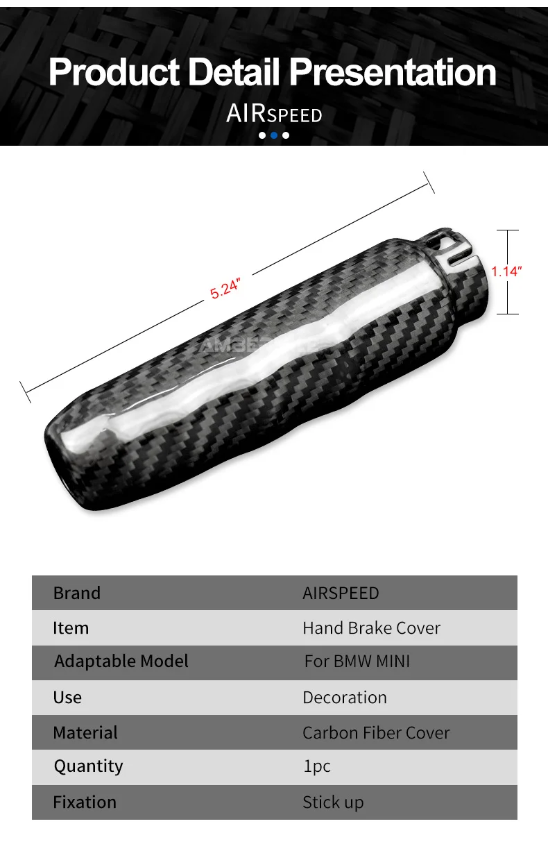 Real Hard Carbon Fiber Interior Car Hand Brake Grip Covers Trim for Mini Cooper F55 Hardtop F57 F56 Hatchback Accessories