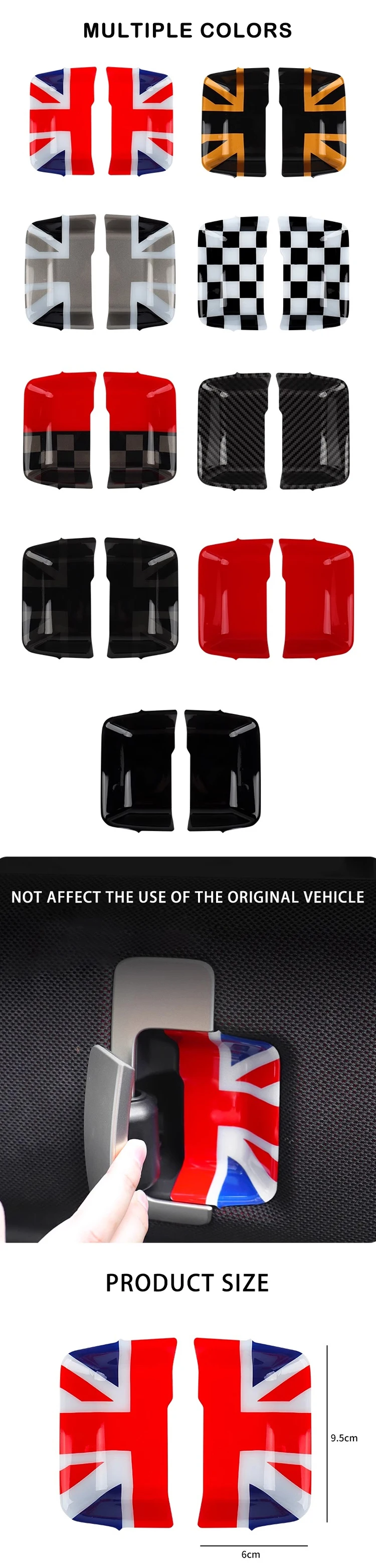 Car Inner Door Handle Door Bowl Cover Stickers For Mini Electric Countryman U25 JCW 2024 2025 Decorative Interior Accessories