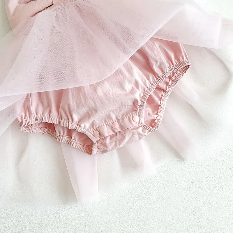 MILANCEL Summer Baby Dresses Toddler Girls One Piece Mesh Skirt Camisole Dress Newborn Clothes 0-2Y