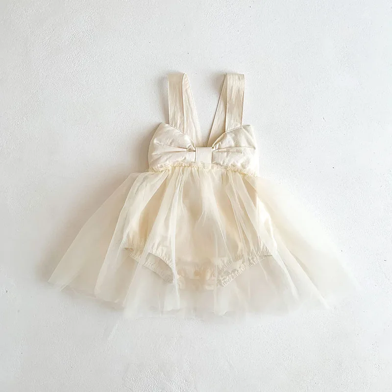 MILANCEL Summer Baby Dresses Toddler Girls One Piece Mesh Skirt Camisole Dress Newborn Clothes 0-2Y