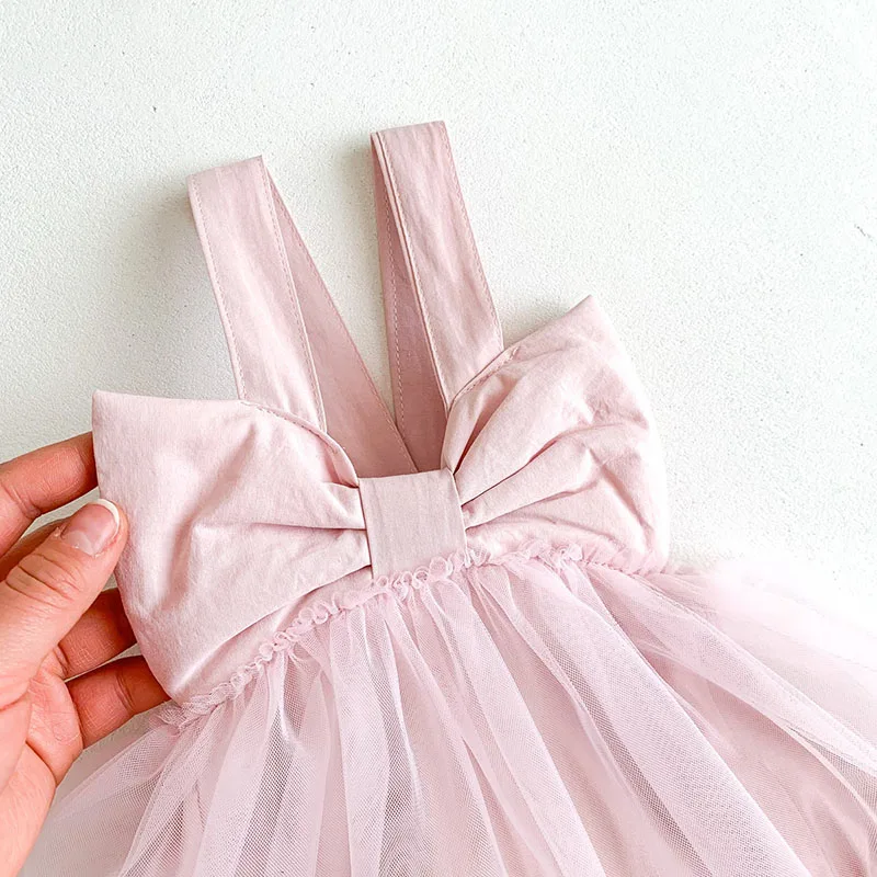 MILANCEL Summer Baby Dresses Toddler Girls One Piece Mesh Skirt Camisole Dress Newborn Clothes 0-2Y
