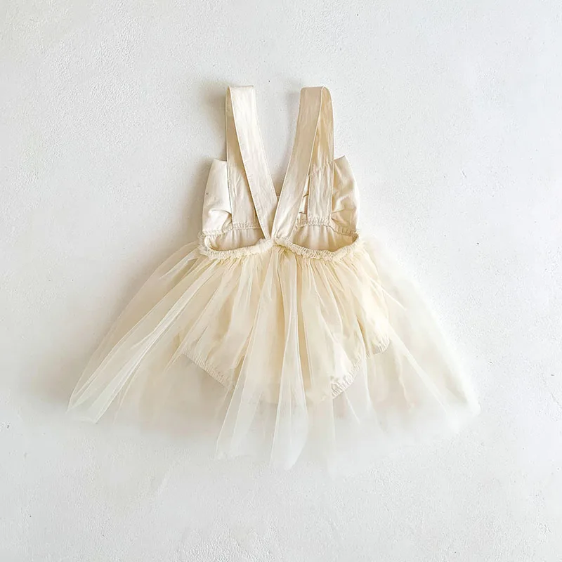 MILANCEL Summer Baby Dresses Toddler Girls One Piece Mesh Skirt Camisole Dress Newborn Clothes 0-2Y