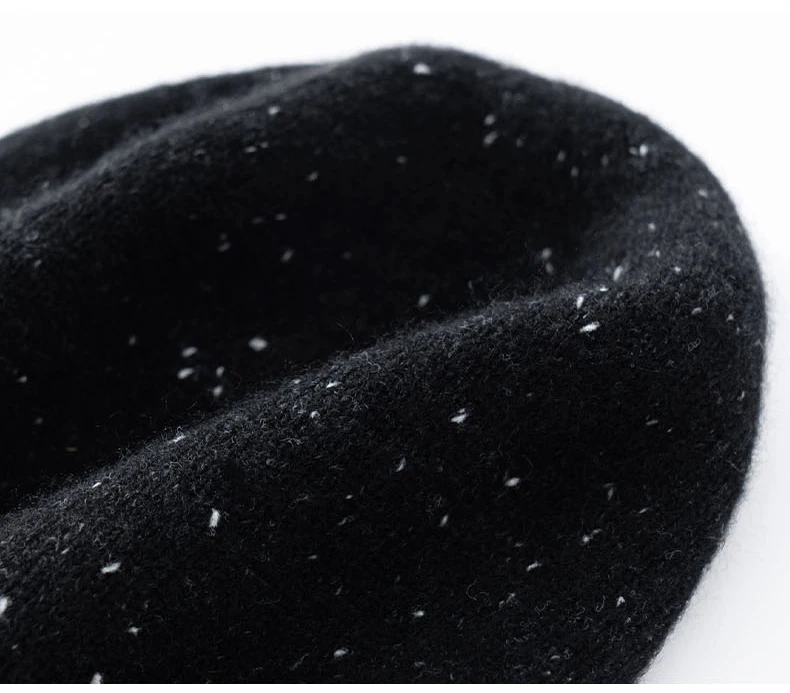 Seamless Cashmere Double-layer Two-color Hat 100% Cashmere Dot Yarn Knitted Toe Cap Men's and Women's Ear Protection Warm Hat