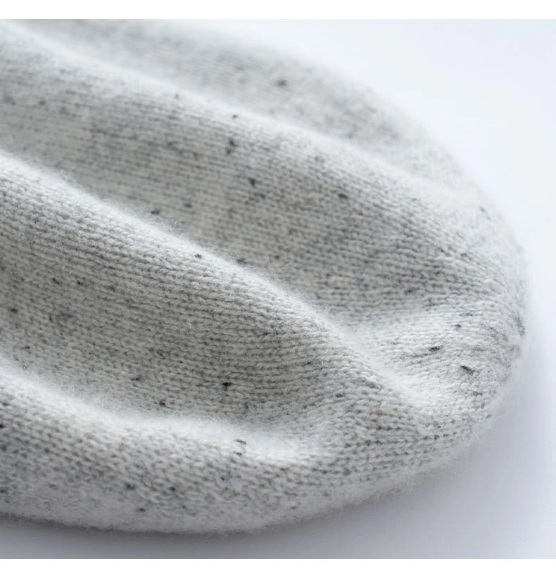 Seamless Cashmere Double-layer Two-color Hat 100% Cashmere Dot Yarn Knitted Toe Cap Men's and Women's Ear Protection Warm Hat