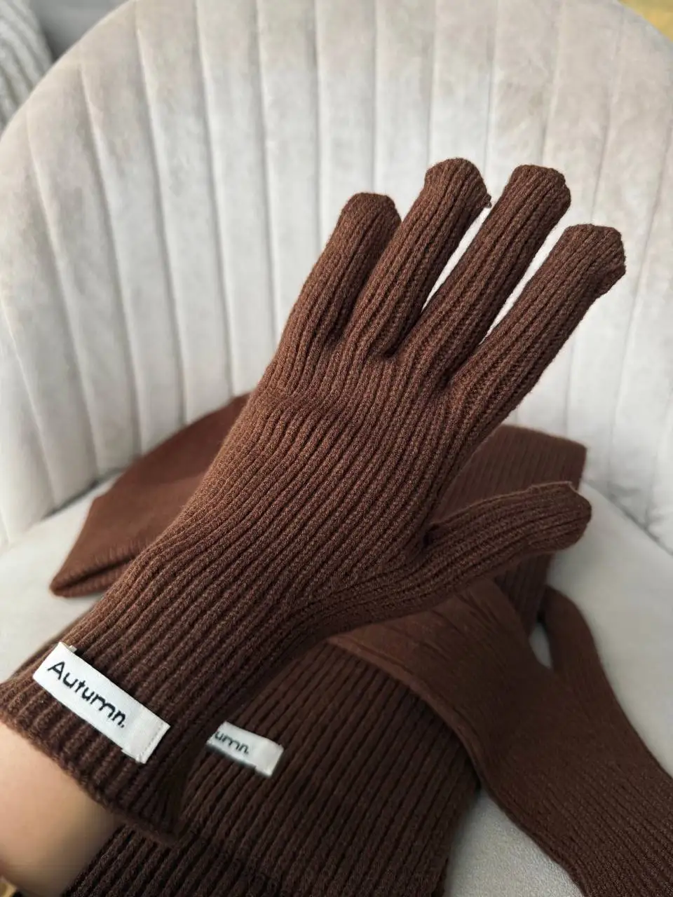 Women's Winter Knitted Hat Scarf Gloves Set Gray Burgundy Comfortable Soft 3 Pcs Casual Warm Hat Set for Women