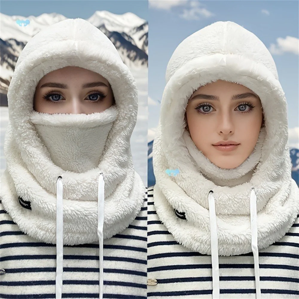 Winter Warm Thermal Windproof Balaclava Ski Hood Motorcycle Face Cover Polar Fleece Adjustable Cycling Neck Cover Full Face Mask