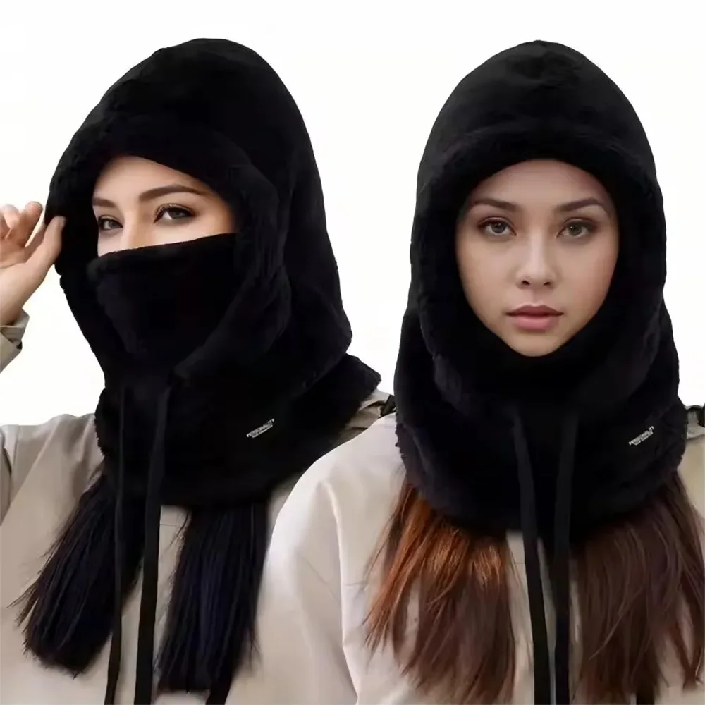 Winter Warm Thermal Windproof Balaclava Ski Hood Motorcycle Face Cover Polar Fleece Adjustable Cycling Neck Cover Full Face Mask
