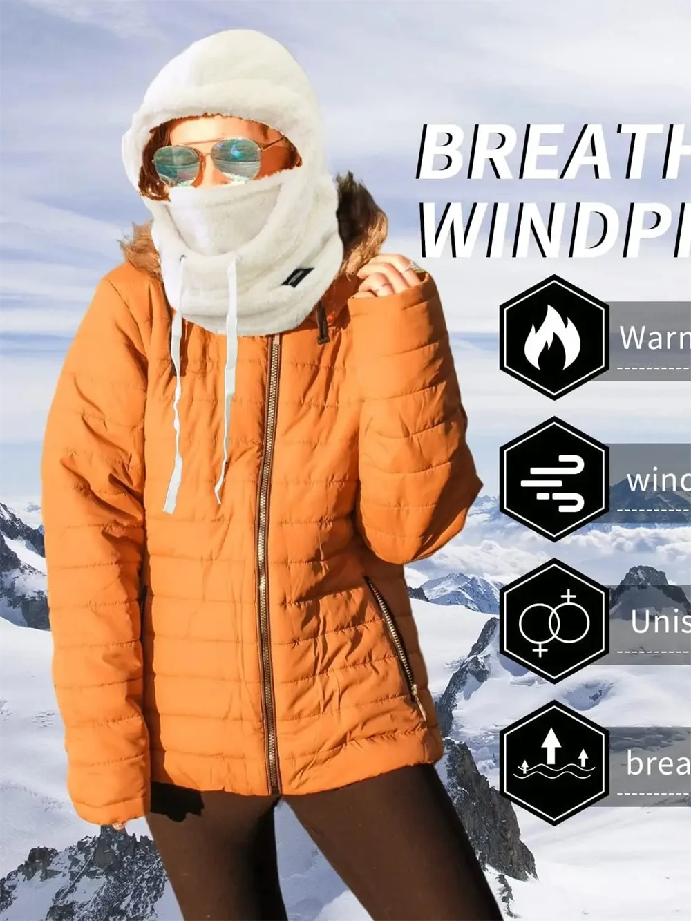 Winter Warm Thermal Windproof Balaclava Ski Hood Motorcycle Face Cover Polar Fleece Adjustable Cycling Neck Cover Full Face Mask