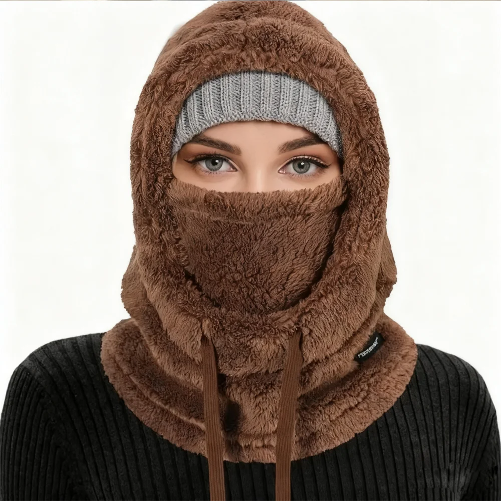 Winter Warm Thermal Windproof Balaclava Ski Hood Motorcycle Face Cover Polar Fleece Adjustable Cycling Neck Cover Full Face Mask