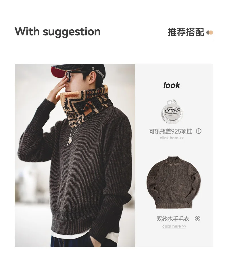 Maden Vintage Winter Heating Scarf for Men Warm Outdoor Zip Fleece Neck Warmer Ski Climbing Cycling Snood Scarf Scarves Collar