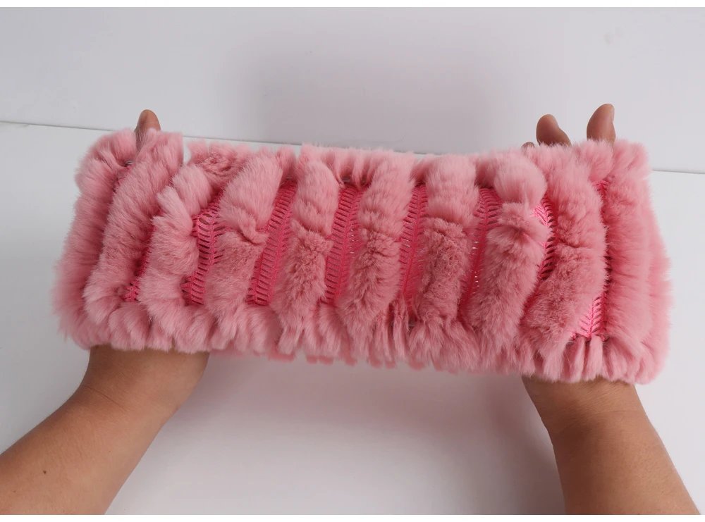 2026 New Fashion Knitted Good Elastic Real Fur Scarf Hat Sets Women Winter Warm 100% Natural Rex Rabbit Fur Scarves Hats Sets