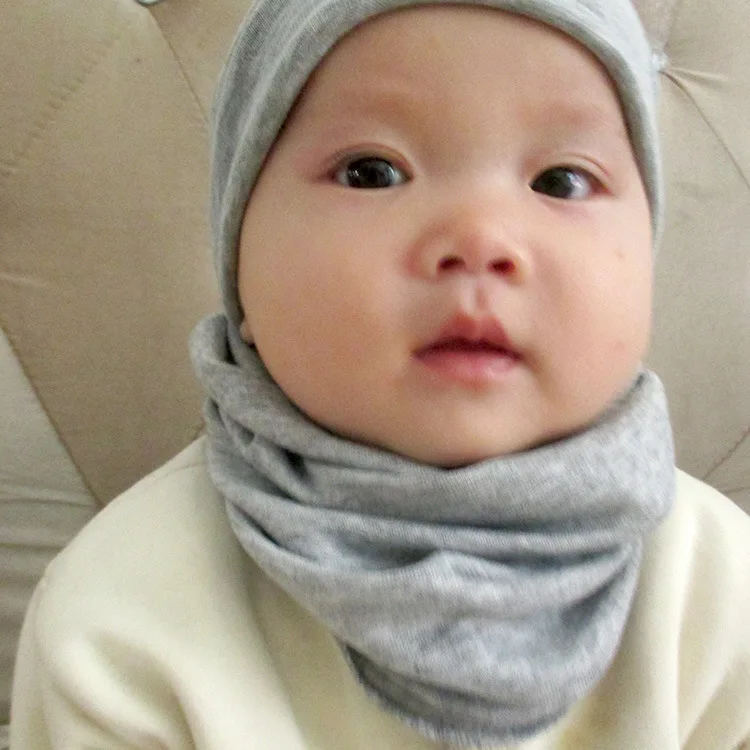 New Fashion Baby Hat Scarf Set Baby Head Cover Spring Girls Boys Warm Neck Collar Kids Beanies Sets Cotton Children Hats Scarf