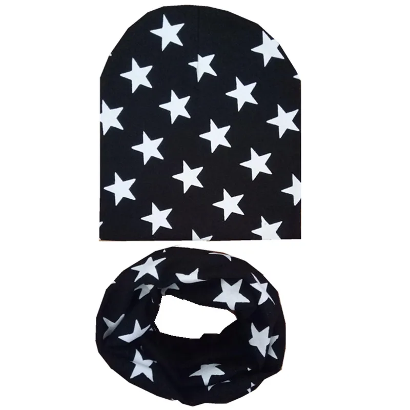 New Fashion Baby Hat Scarf Set Baby Head Cover Spring Girls Boys Warm Neck Collar Kids Beanies Sets Cotton Children Hats Scarf