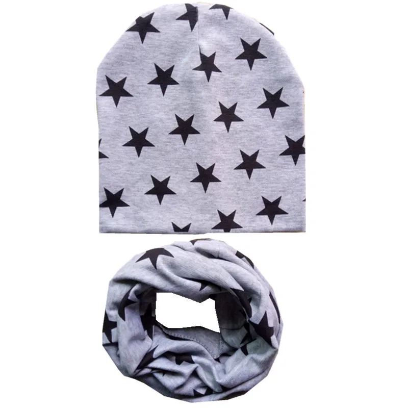 New Fashion Baby Hat Scarf Set Baby Head Cover Spring Girls Boys Warm Neck Collar Kids Beanies Sets Cotton Children Hats Scarf