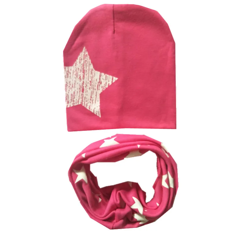 New Fashion Baby Hat Scarf Set Baby Head Cover Spring Girls Boys Warm Neck Collar Kids Beanies Sets Cotton Children Hats Scarf