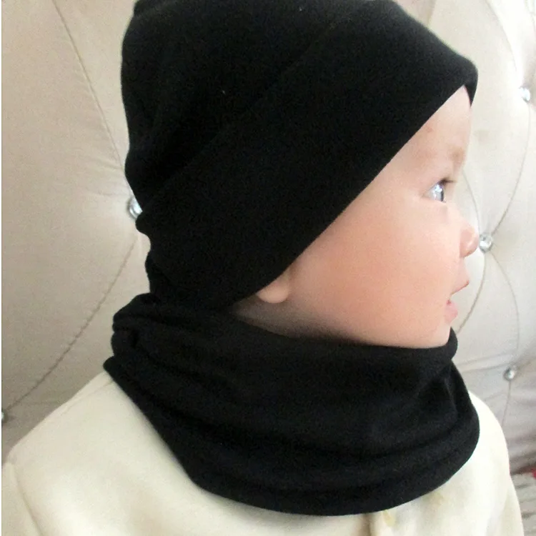 New Fashion Baby Hat Scarf Set Baby Head Cover Spring Girls Boys Warm Neck Collar Kids Beanies Sets Cotton Children Hats Scarf