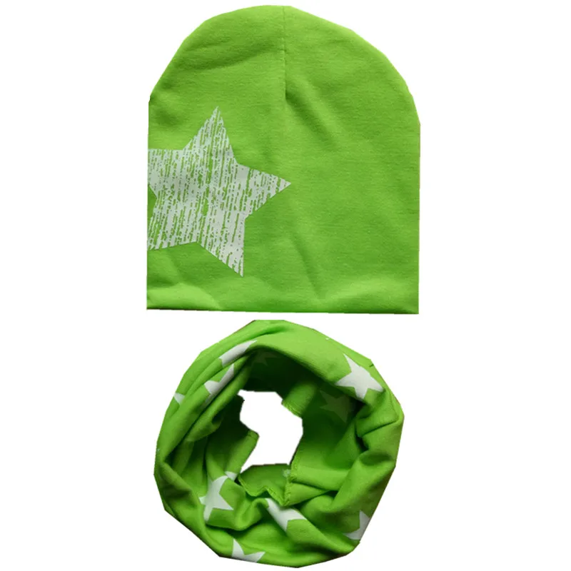 New Fashion Baby Hat Scarf Set Baby Head Cover Spring Girls Boys Warm Neck Collar Kids Beanies Sets Cotton Children Hats Scarf