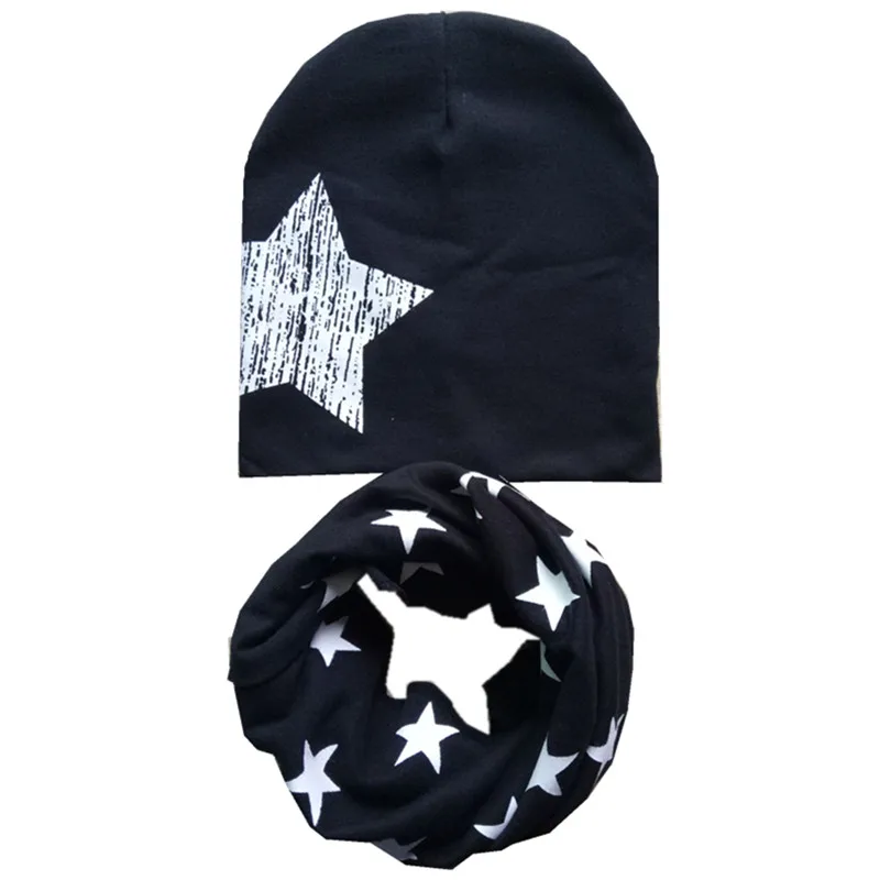 New Fashion Baby Hat Scarf Set Baby Head Cover Spring Girls Boys Warm Neck Collar Kids Beanies Sets Cotton Children Hats Scarf