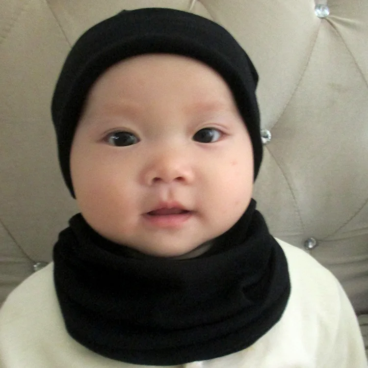 New Fashion Baby Hat Scarf Set Baby Head Cover Spring Girls Boys Warm Neck Collar Kids Beanies Sets Cotton Children Hats Scarf