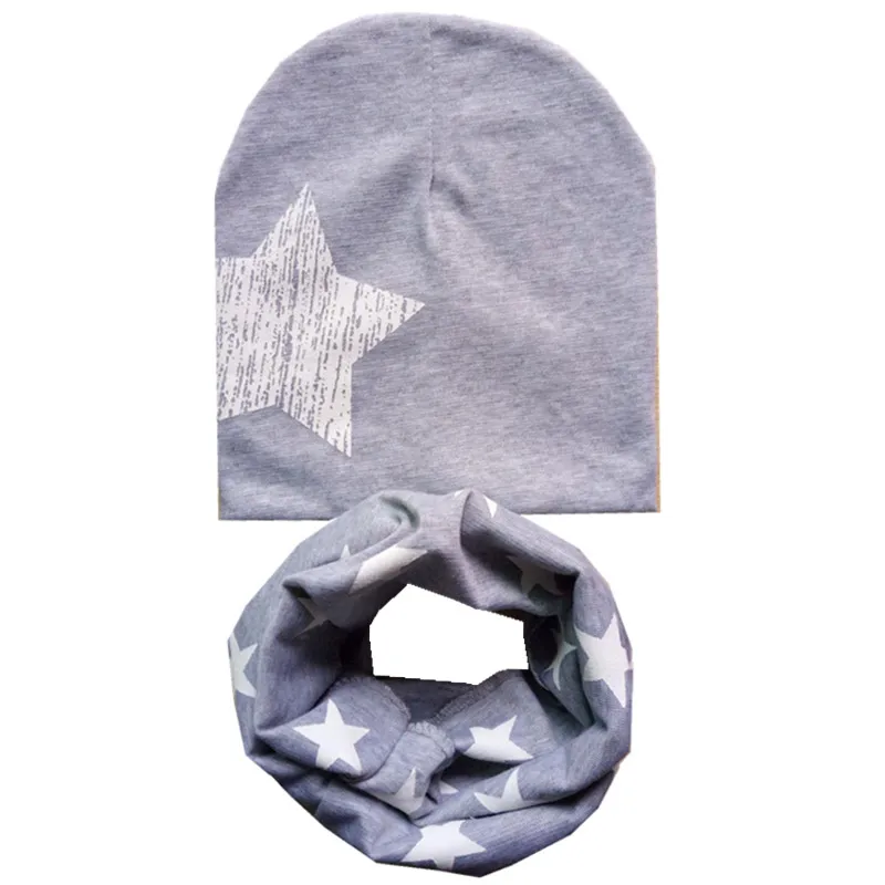 New Fashion Baby Hat Scarf Set Baby Head Cover Spring Girls Boys Warm Neck Collar Kids Beanies Sets Cotton Children Hats Scarf