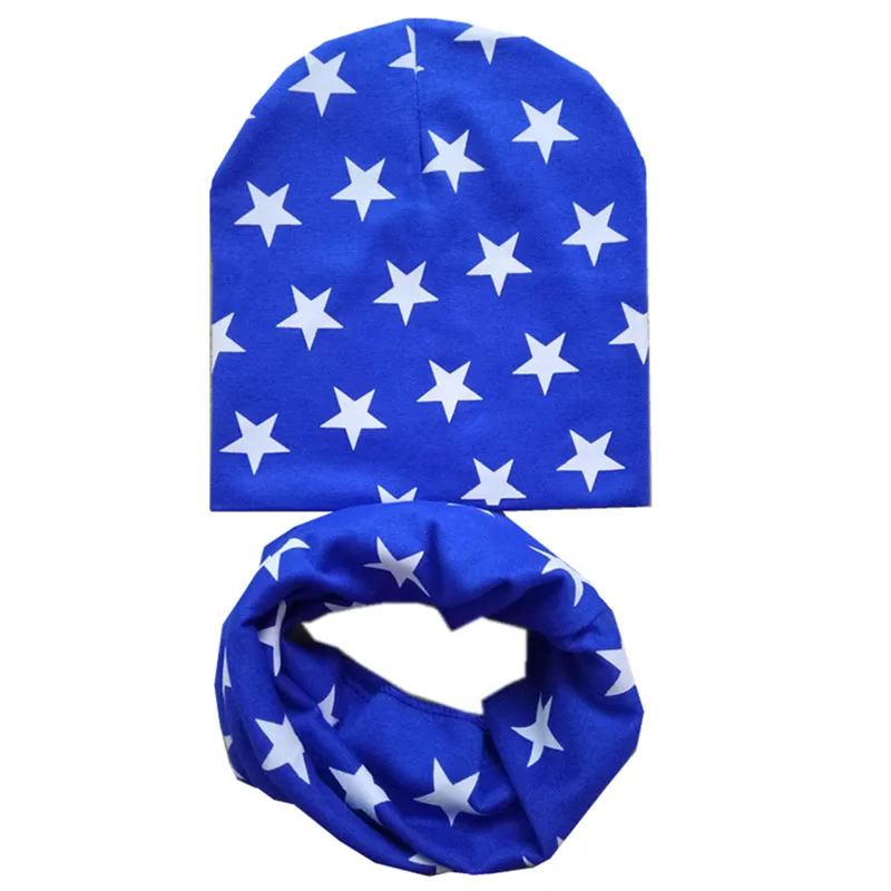 New Fashion Baby Hat Scarf Set Baby Head Cover Spring Girls Boys Warm Neck Collar Kids Beanies Sets Cotton Children Hats Scarf