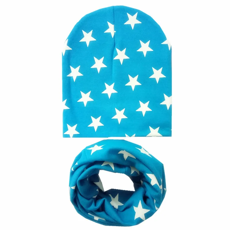 New Fashion Baby Hat Scarf Set Baby Head Cover Spring Girls Boys Warm Neck Collar Kids Beanies Sets Cotton Children Hats Scarf