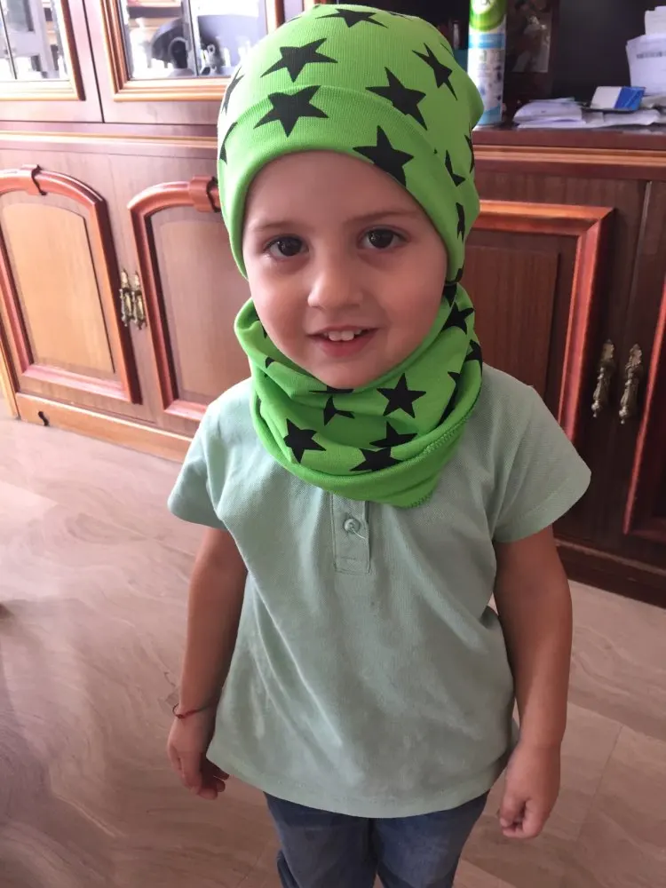 New Fashion Baby Hat Scarf Set Baby Head Cover Spring Girls Boys Warm Neck Collar Kids Beanies Sets Cotton Children Hats Scarf