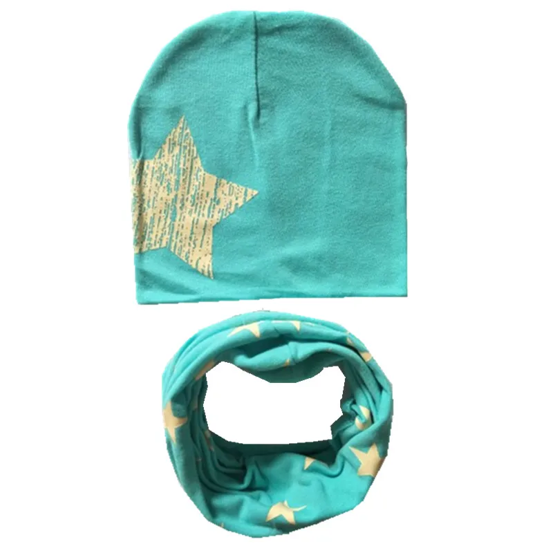 New Fashion Baby Hat Scarf Set Baby Head Cover Spring Girls Boys Warm Neck Collar Kids Beanies Sets Cotton Children Hats Scarf