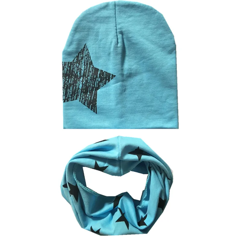 New Fashion Baby Hat Scarf Set Baby Head Cover Spring Girls Boys Warm Neck Collar Kids Beanies Sets Cotton Children Hats Scarf