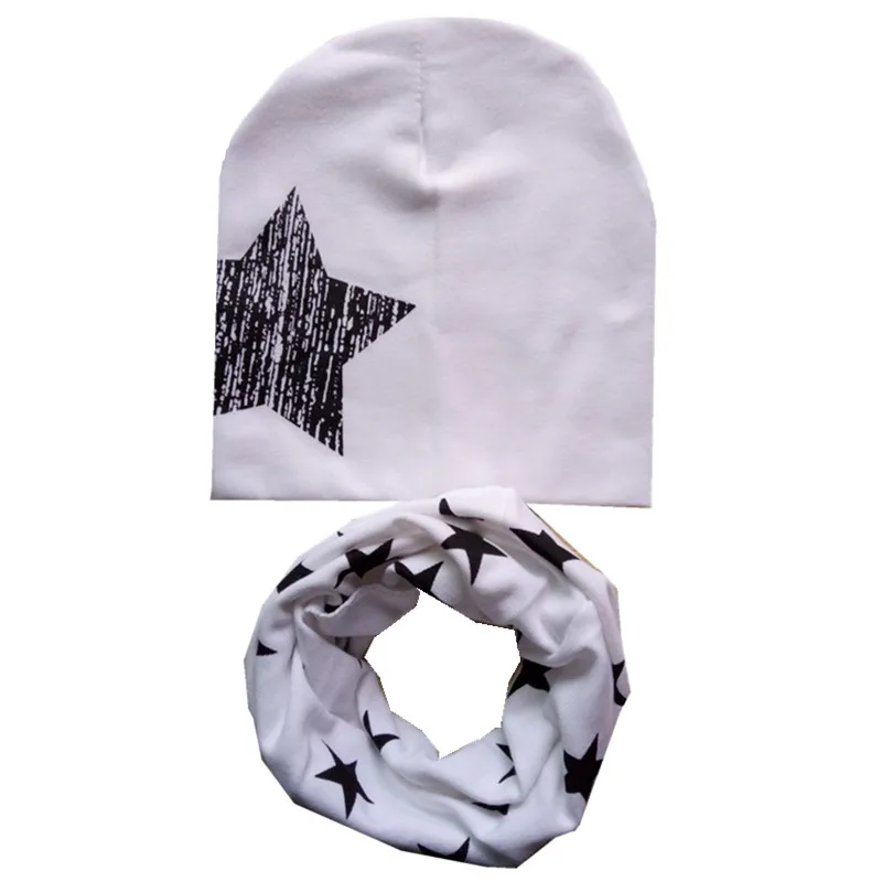 New Fashion Baby Hat Scarf Set Baby Head Cover Spring Girls Boys Warm Neck Collar Kids Beanies Sets Cotton Children Hats Scarf