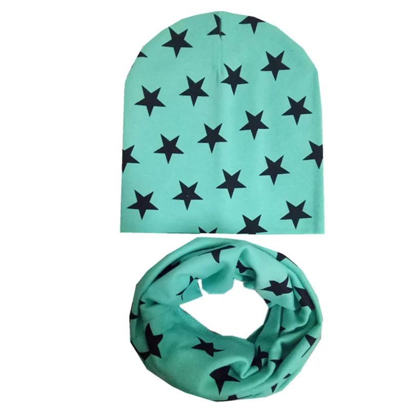 New Fashion Baby Hat Scarf Set Baby Head Cover Spring Girls Boys Warm Neck Collar Kids Beanies Sets Cotton Children Hats Scarf