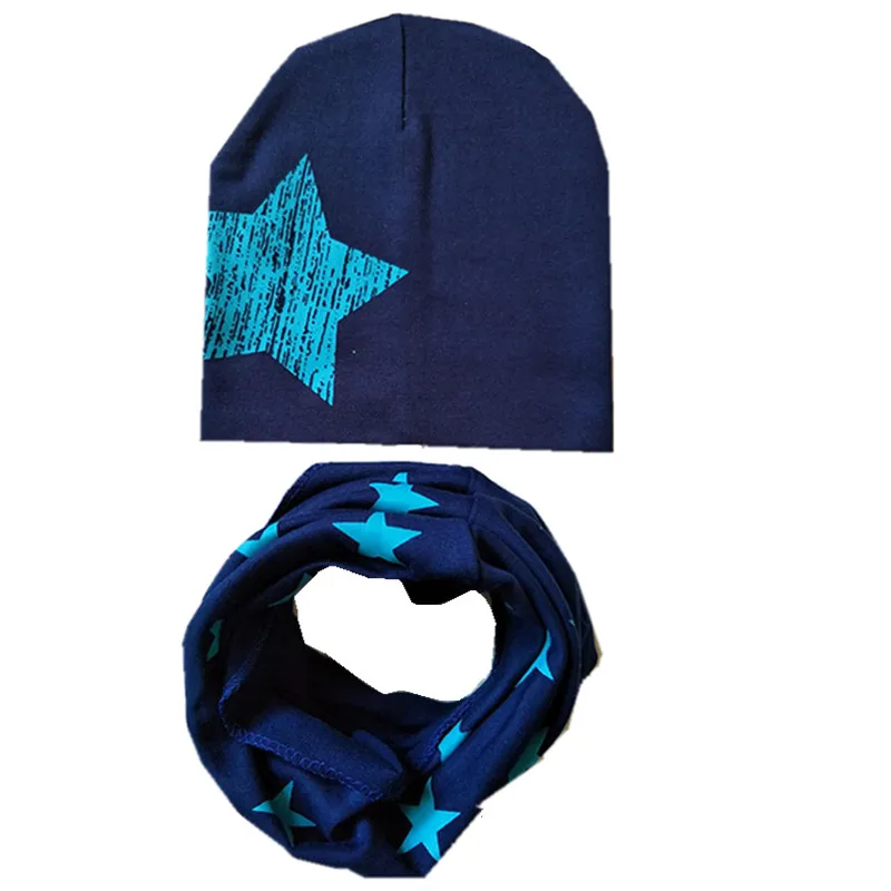 New Fashion Baby Hat Scarf Set Baby Head Cover Spring Girls Boys Warm Neck Collar Kids Beanies Sets Cotton Children Hats Scarf
