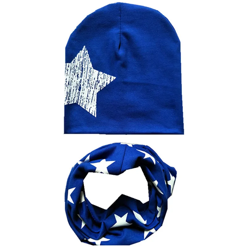 New Fashion Baby Hat Scarf Set Baby Head Cover Spring Girls Boys Warm Neck Collar Kids Beanies Sets Cotton Children Hats Scarf